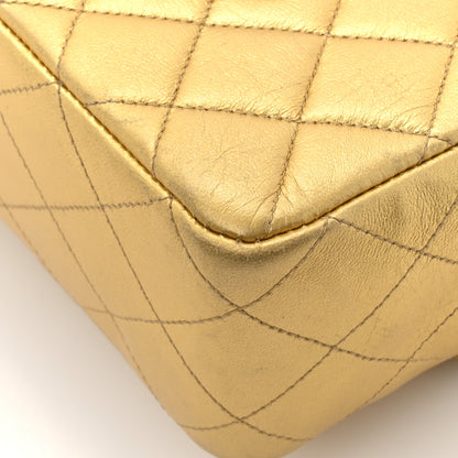 Chanel Metallic Lambskin Quilted Parent Child Kelly Flap Gold 29 of 29