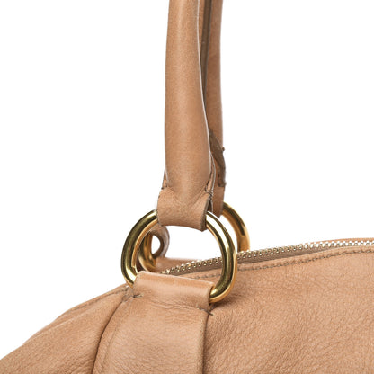 Prada Deerskin Tamponato Pleated Tote Sughero 13 of 17