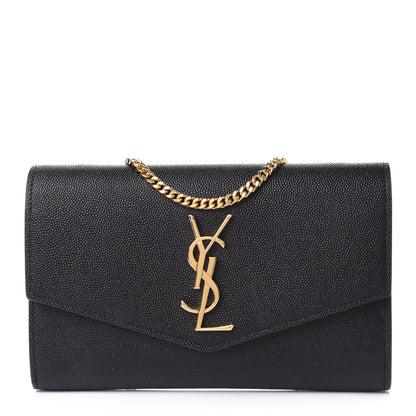 Saint Laurent Grain De Poudre Uptown Chain Wallet Black 1 of 11