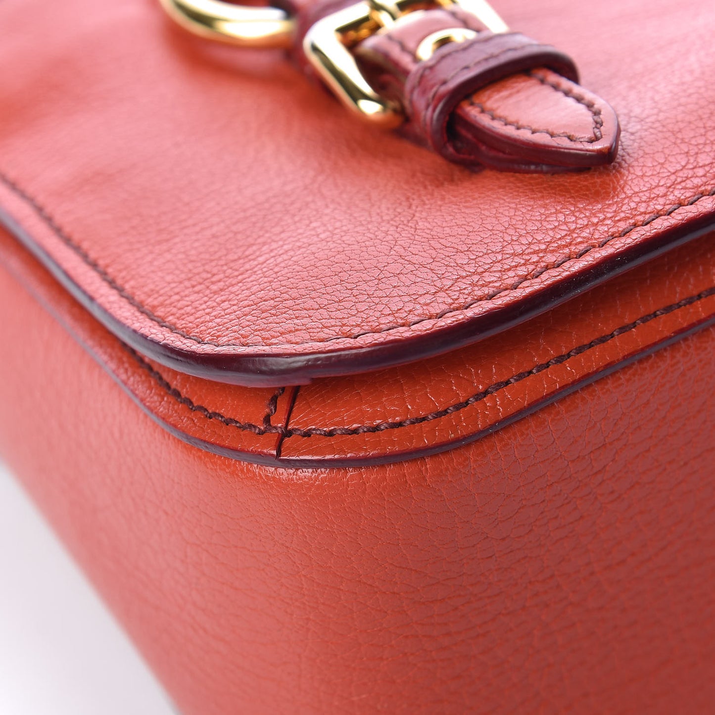 Goatskin Madras Crossbody Bag Mandarino Rubino