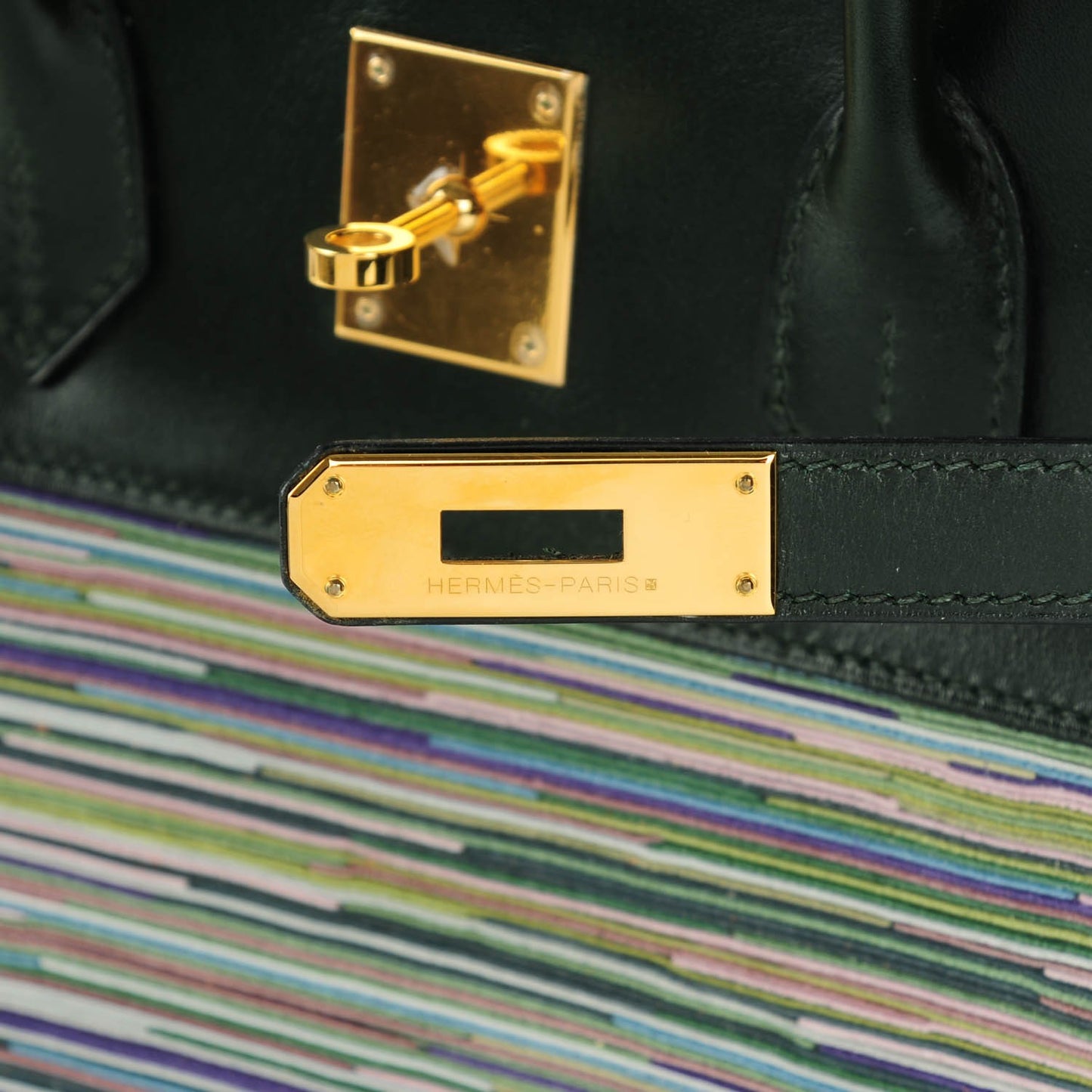 Box Vibrato Birkin 35 Vert Fonce