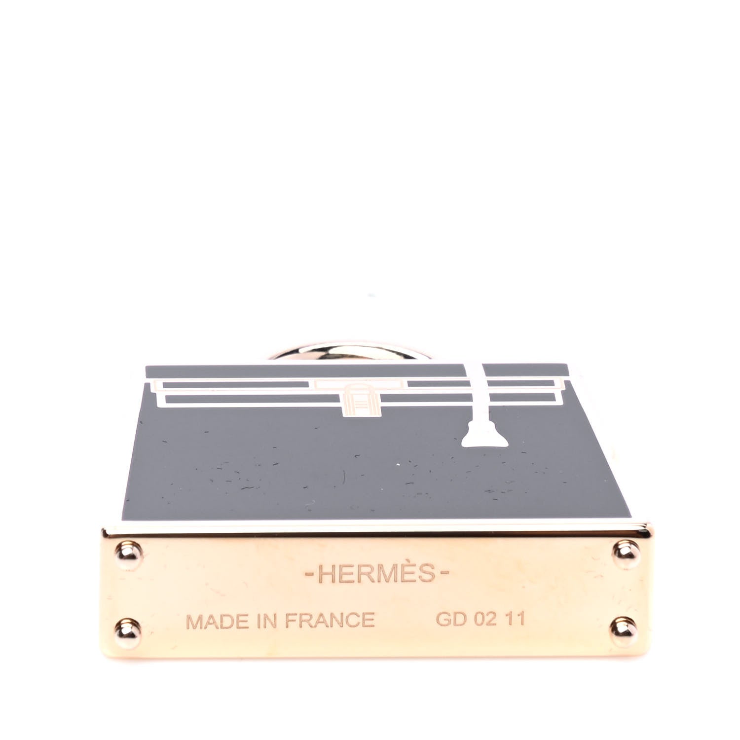 Hermes Lacquered Permabrass Kelly Curiosite Charm Black 4 of 5