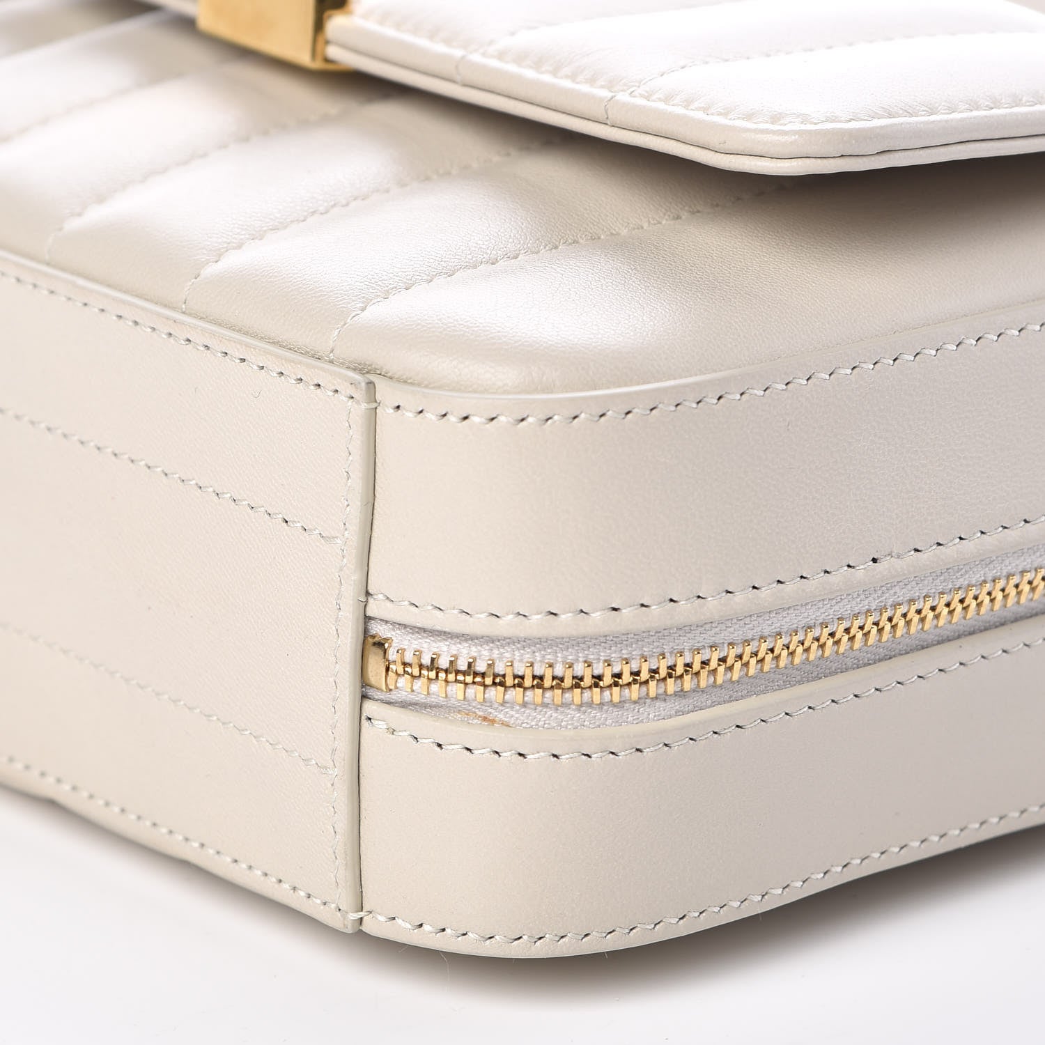 Saint Laurent Lambskin Matelasse Monogram Vicky Camera Bag White 8 of 8
