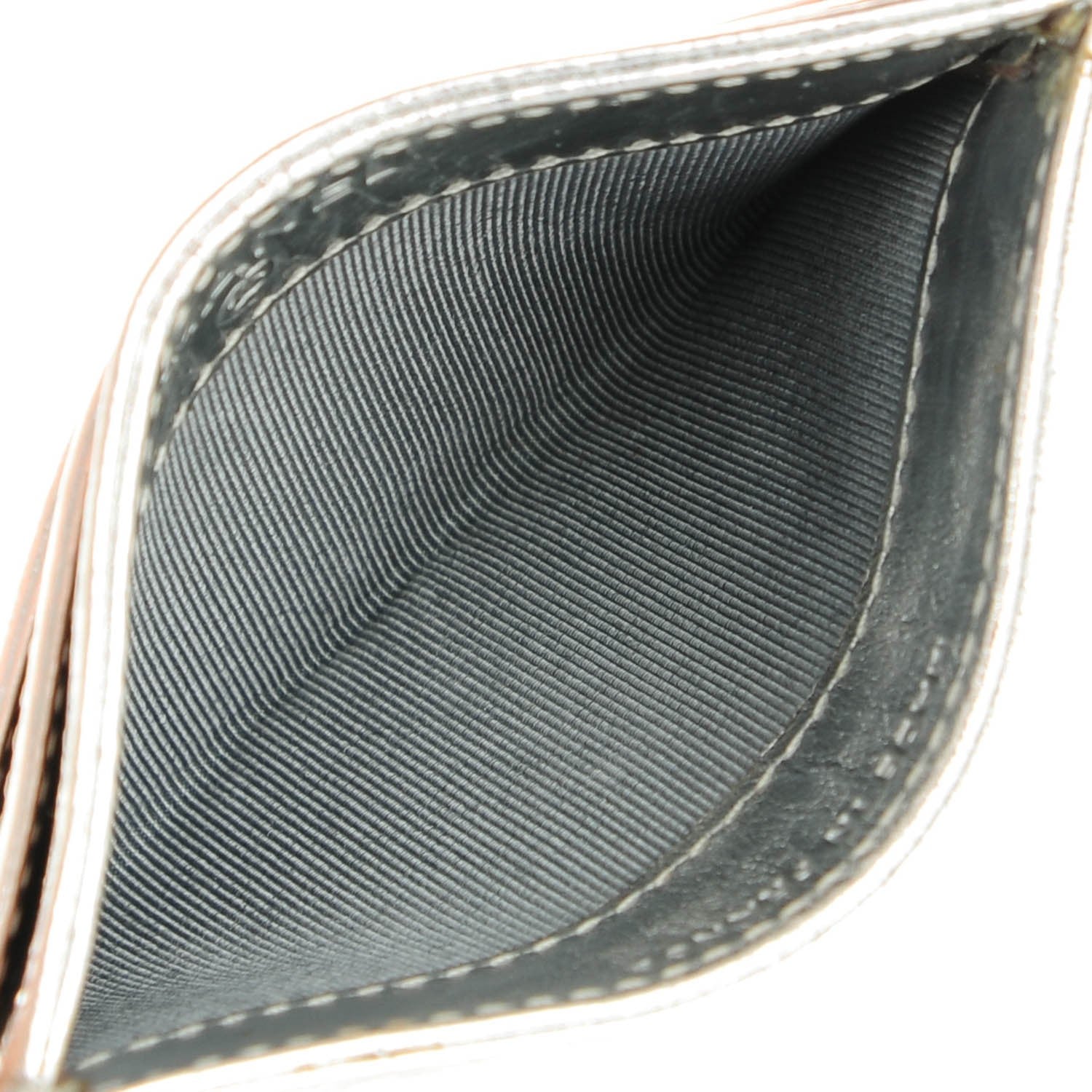 Chanel Metallic Aged Calfskin Quilted Reissue Card Holder Silver 5 of 8