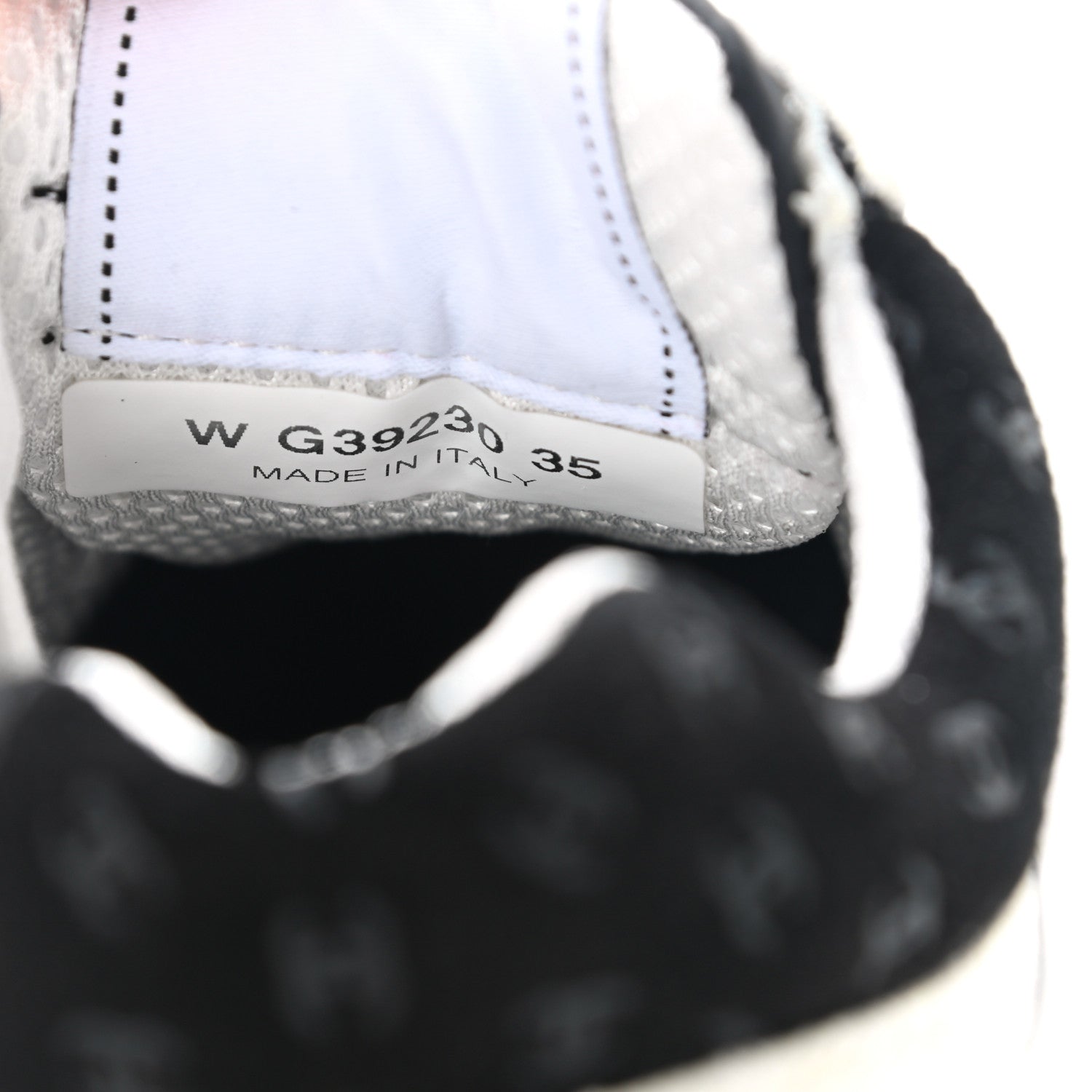 Chanel Nylon Suede Calfskin Printed CC Sneakers 35 White Black 8 of 9