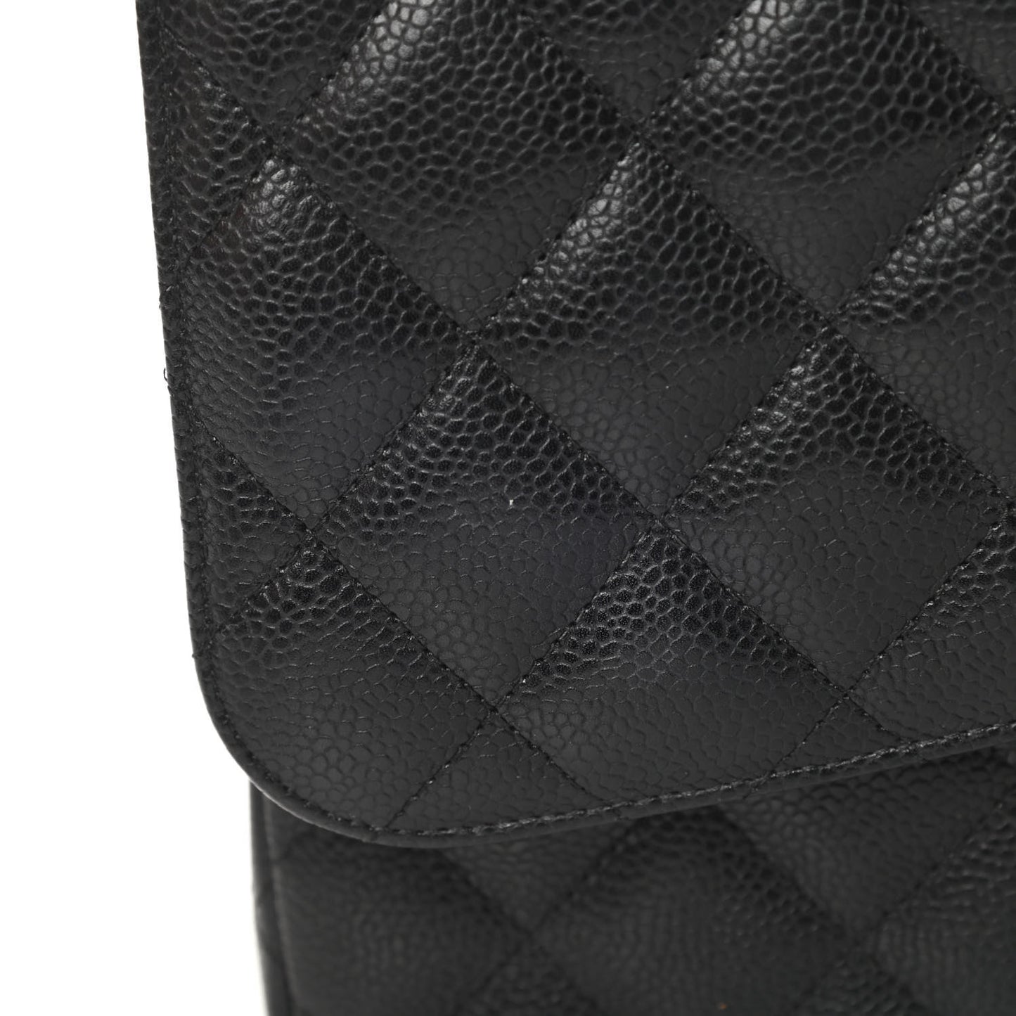 Caviar Quilted Jumbo Double Flap Black