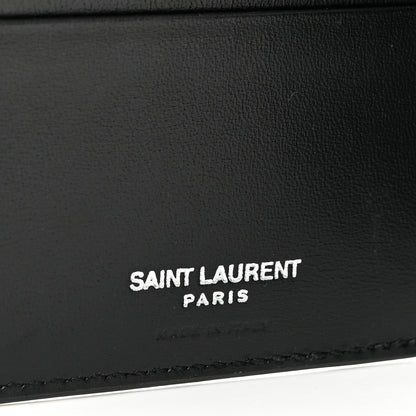 Saint Laurent Matte Calfskin Tiny Cassandre East West Wallet Black 6 of 7