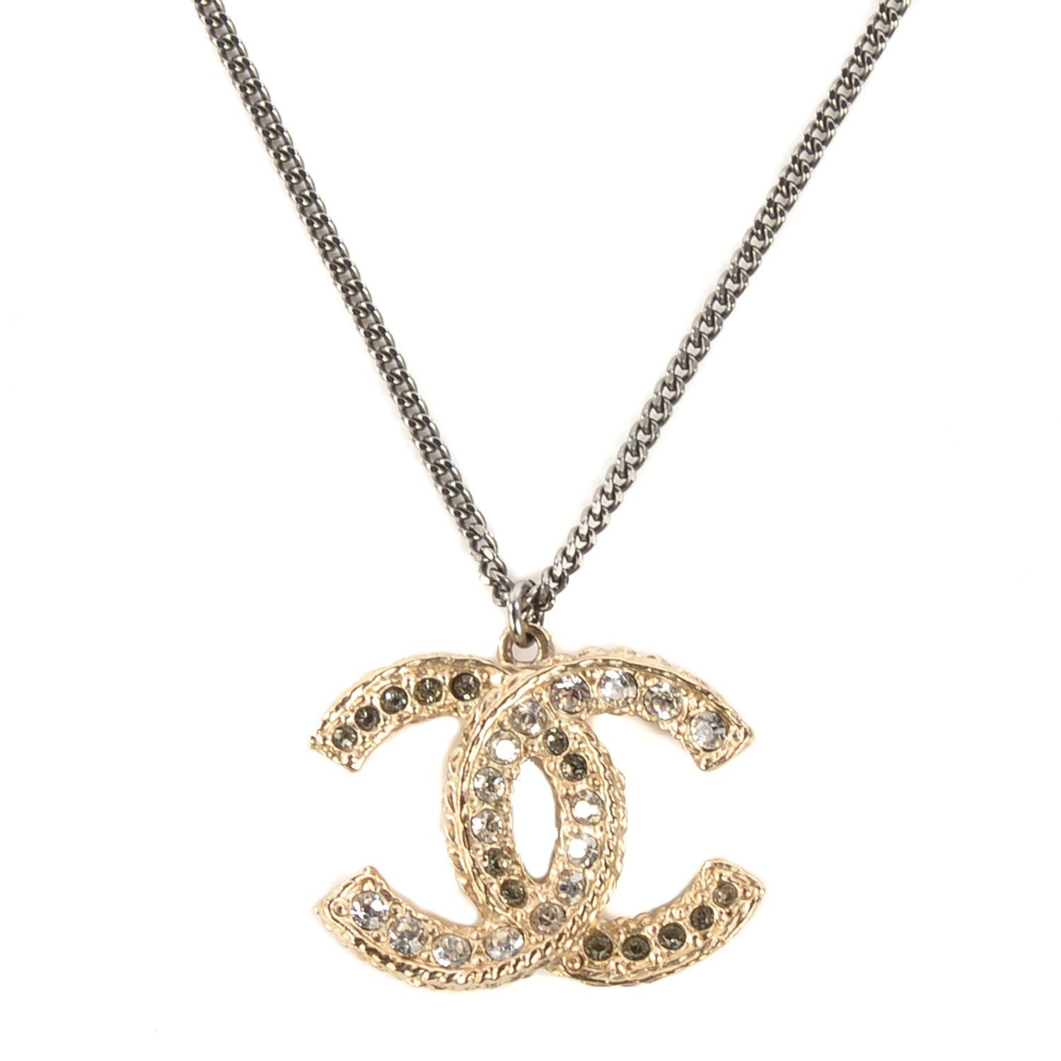 Chanel Crystal Timeless CC Necklace Gold 1 of 7