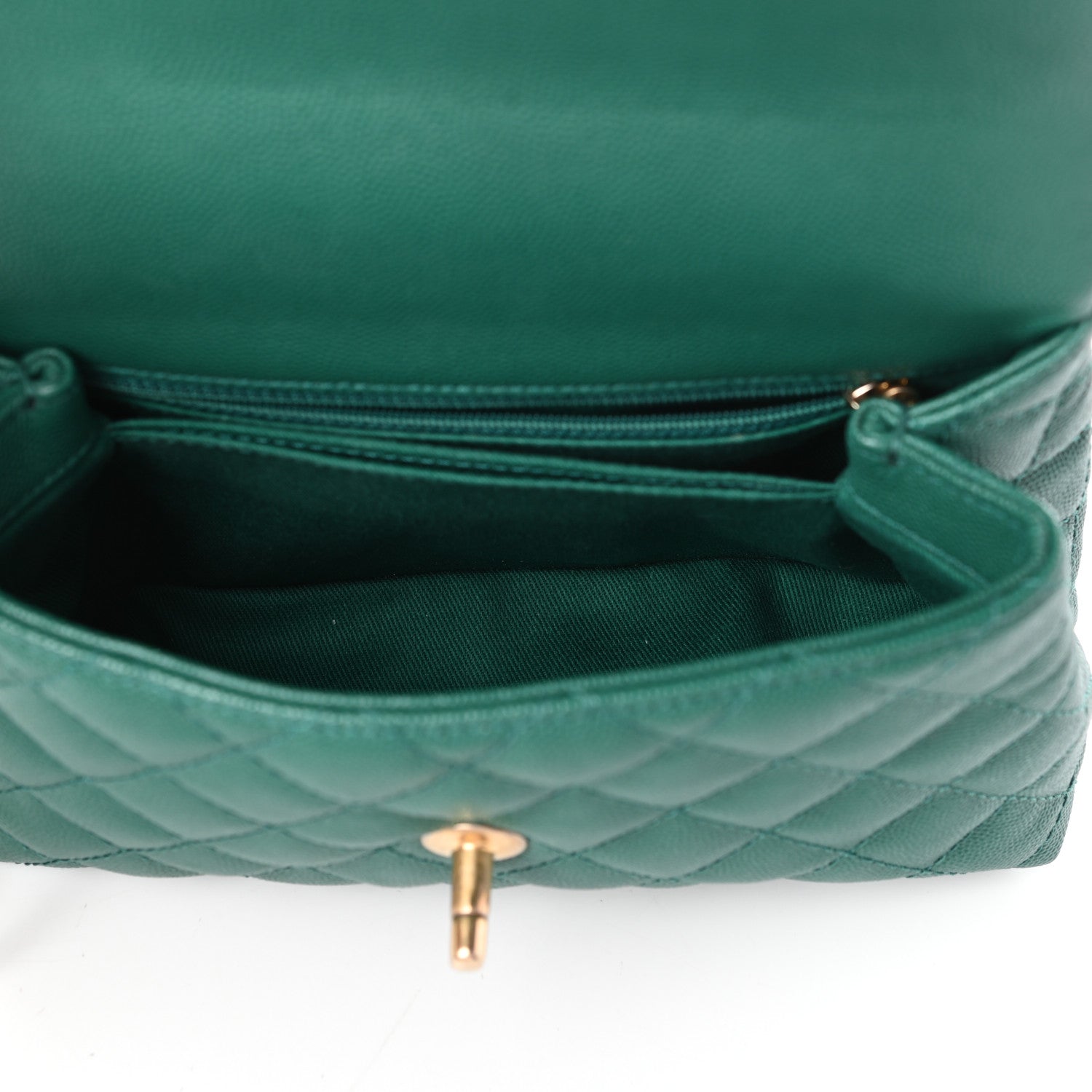 Chanel Caviar Quilted Mini Coco Handle Flap Green 5 of 10