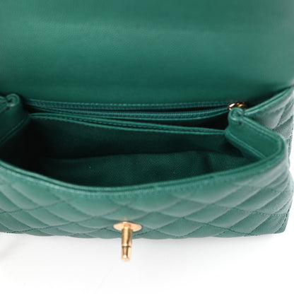Chanel Caviar Quilted Mini Coco Handle Flap Green 5 of 10