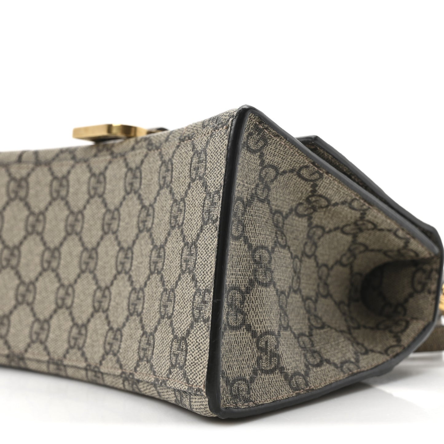 X GUCCI GG Supreme Monogram Small Hourglass Top Handle Bag Beige Ebony