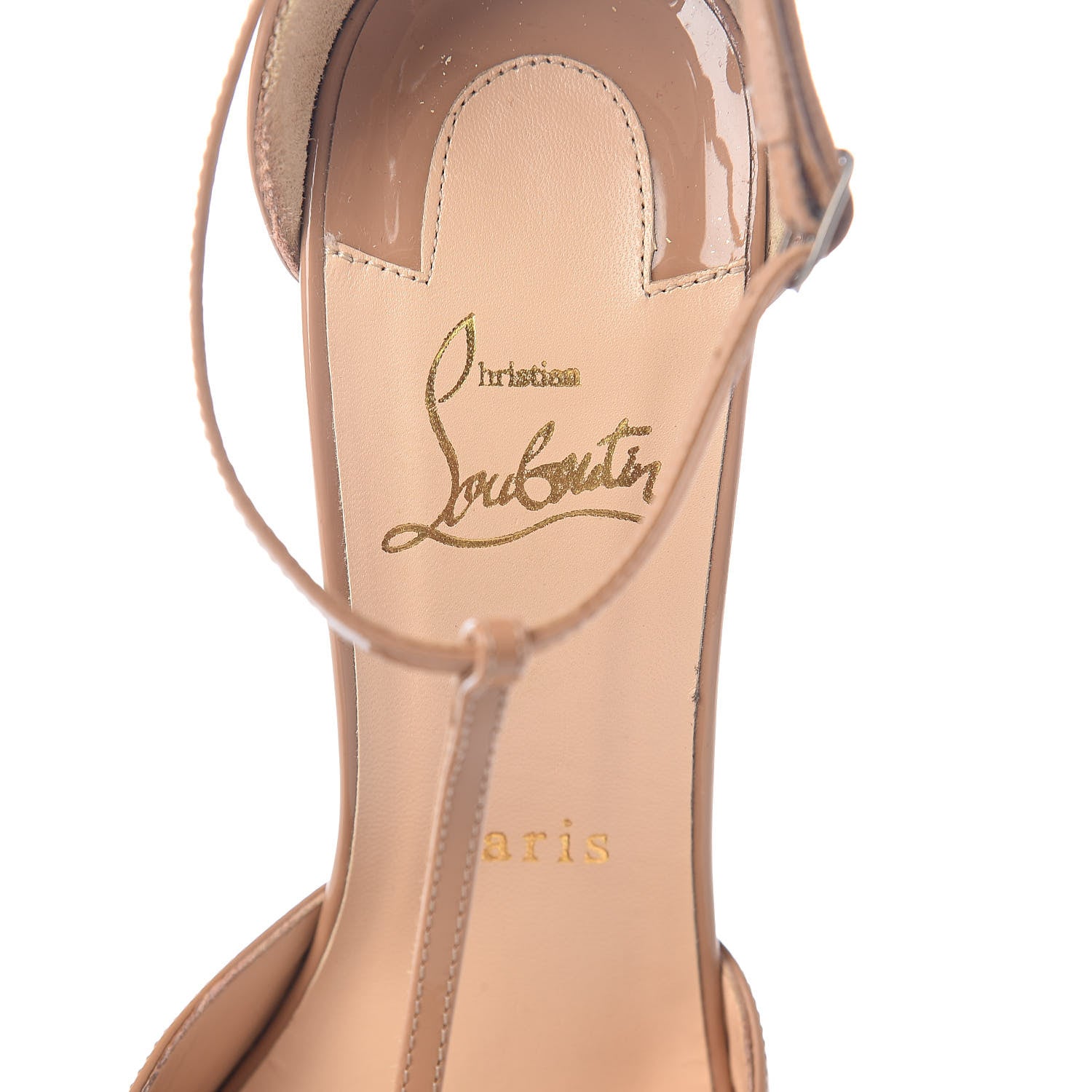 Christian Louboutin Patent Senora 100 Sandals 37 Nude 5 of 7