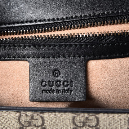 Gucci Nappa GG Supreme Monogram Medium Osiride Top Handle Bag Black Oro Vecchio Beige Ebony 8 of 9
