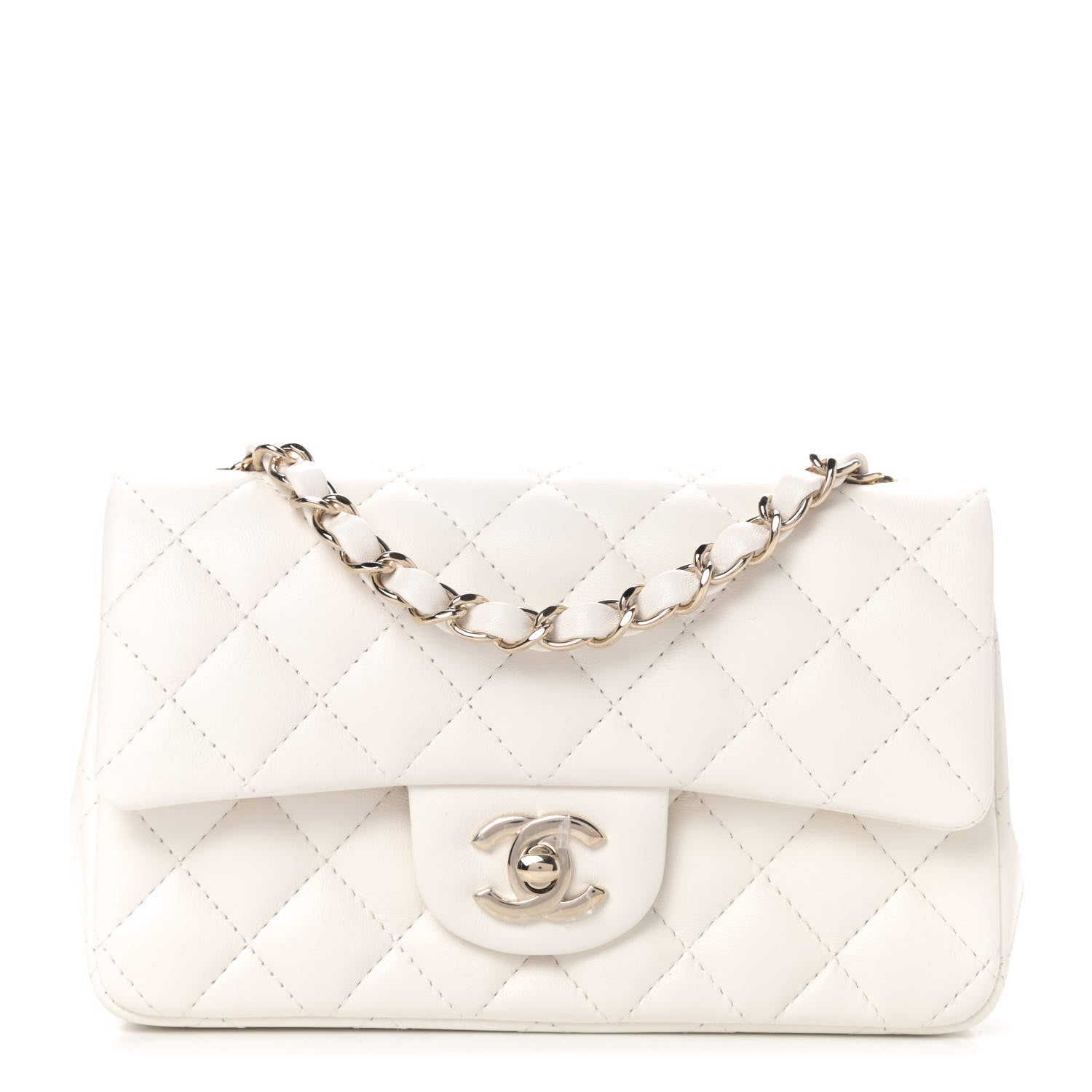 Chanel Lambskin Quilted Mini Rectangular Flap White 1 of 4