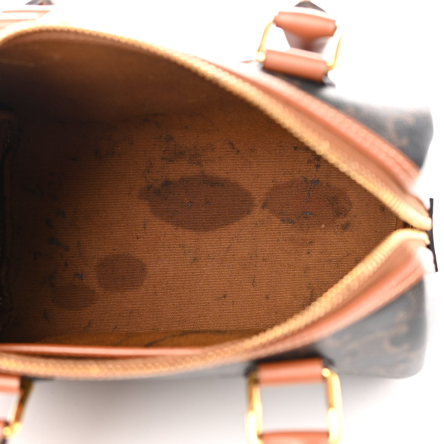 Celine Triomphe Canvas Calfskin Small Boston Bag Tan 5 of 15