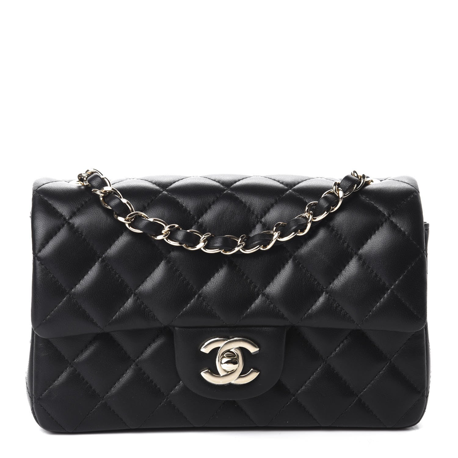 Chanel Lambskin Quilted Mini Rectangular Flap Black 1 of 10