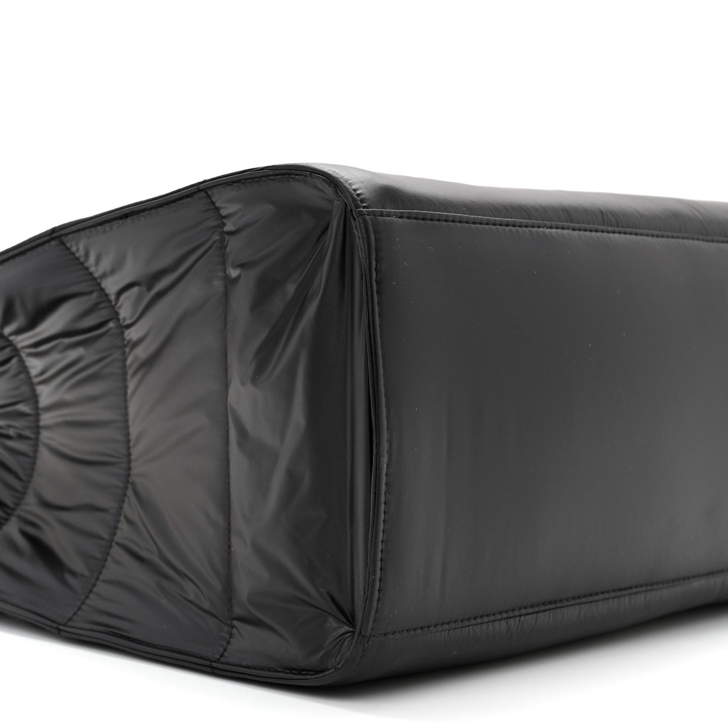 Nylon Large Puff Shopping Bag Black