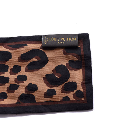 Louis Vuitton Silk Leopard Bandeau Scarf Marron 4 of 4
