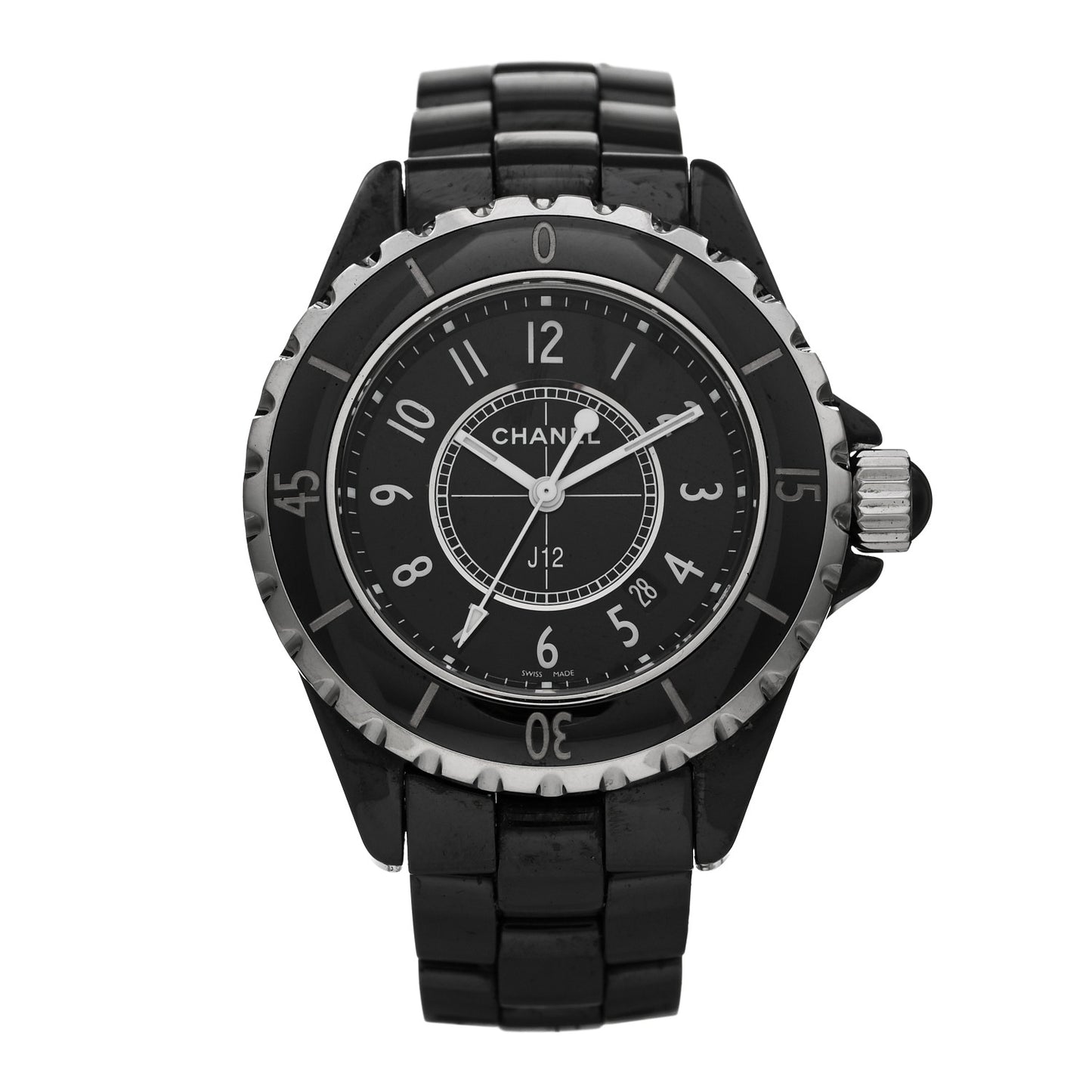 Stainless Steel Ceramic 33mm J12 Quartz Watch Black