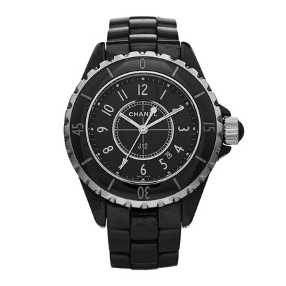 Chanel Stainless Steel Ceramic 33mm J12 Quartz Watch Black 1 of 5