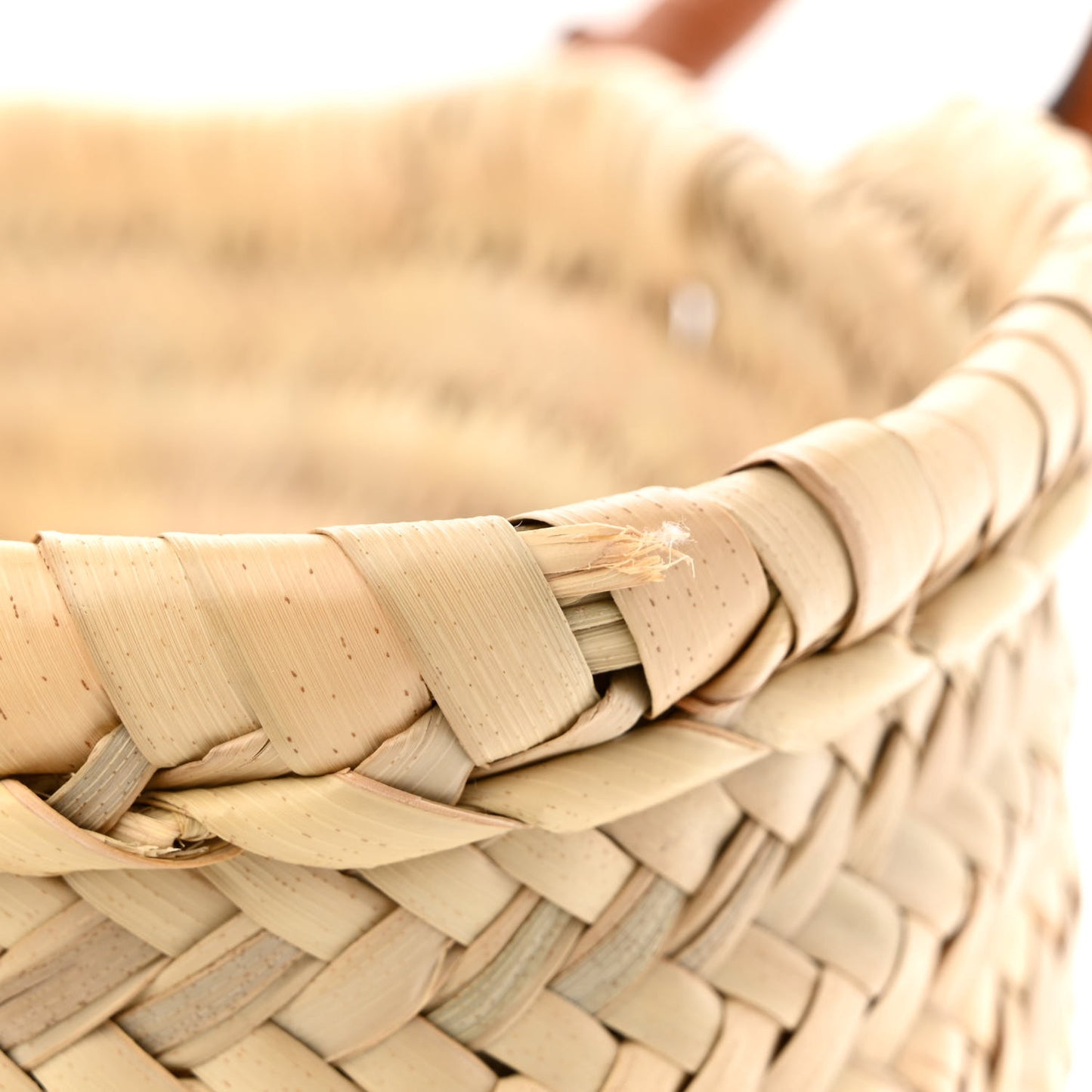 Raffia Small Grain Calfskin Medium Marcie Basket Tan