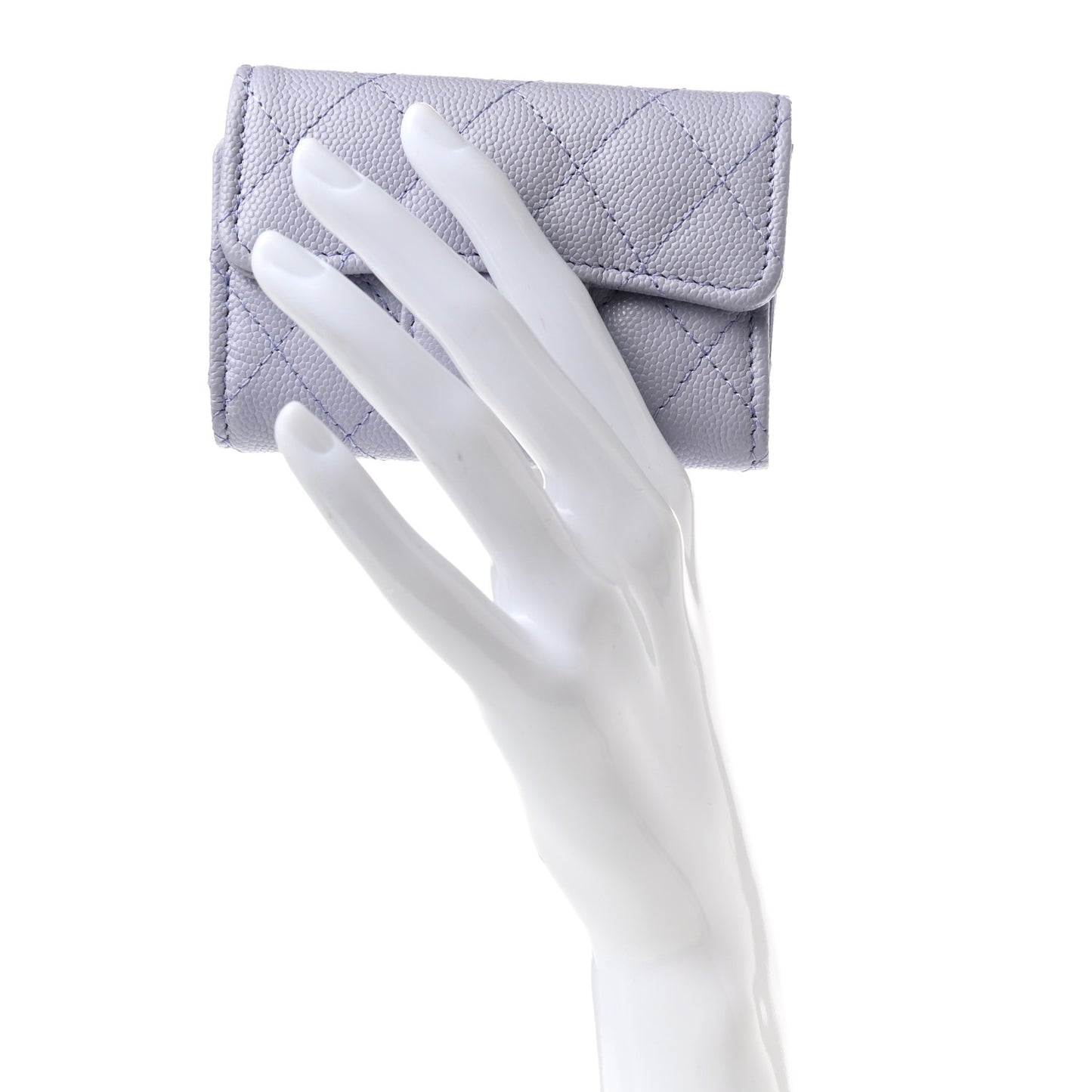 Caviar Quilted Classic 4 Key Holder Wallet Light Purple