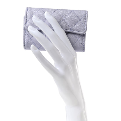 Chanel Caviar Quilted Classic 4 Key Holder Wallet Light Purple 2 of 12