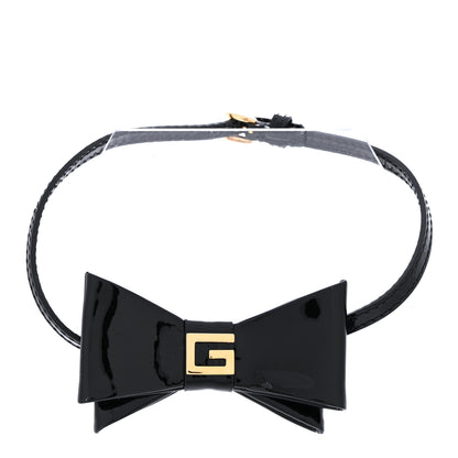 Gucci Patent G Bow Choker Necklace Black Gold 1 of 5