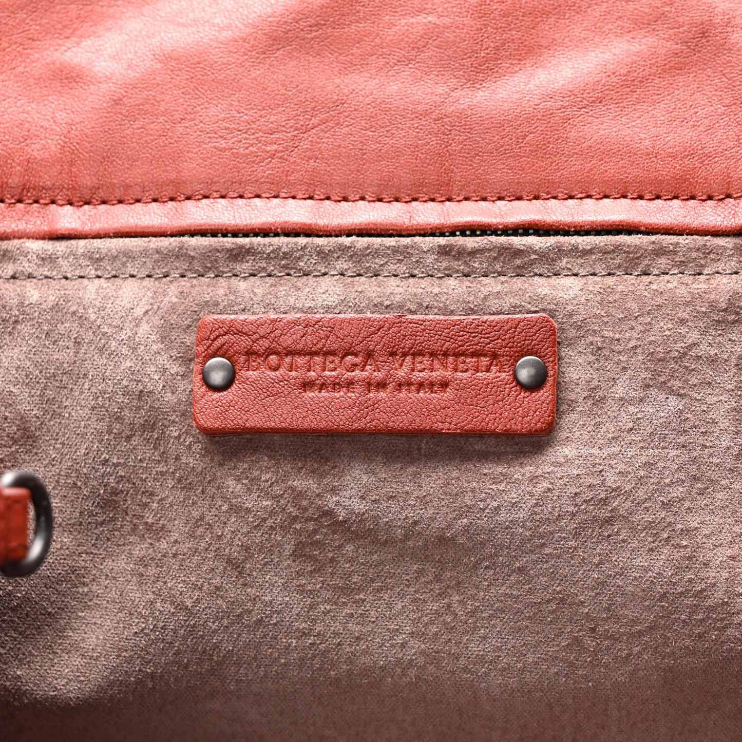 Calfskin Nappa Intrecciato Tote Brique Flamingo Truffle