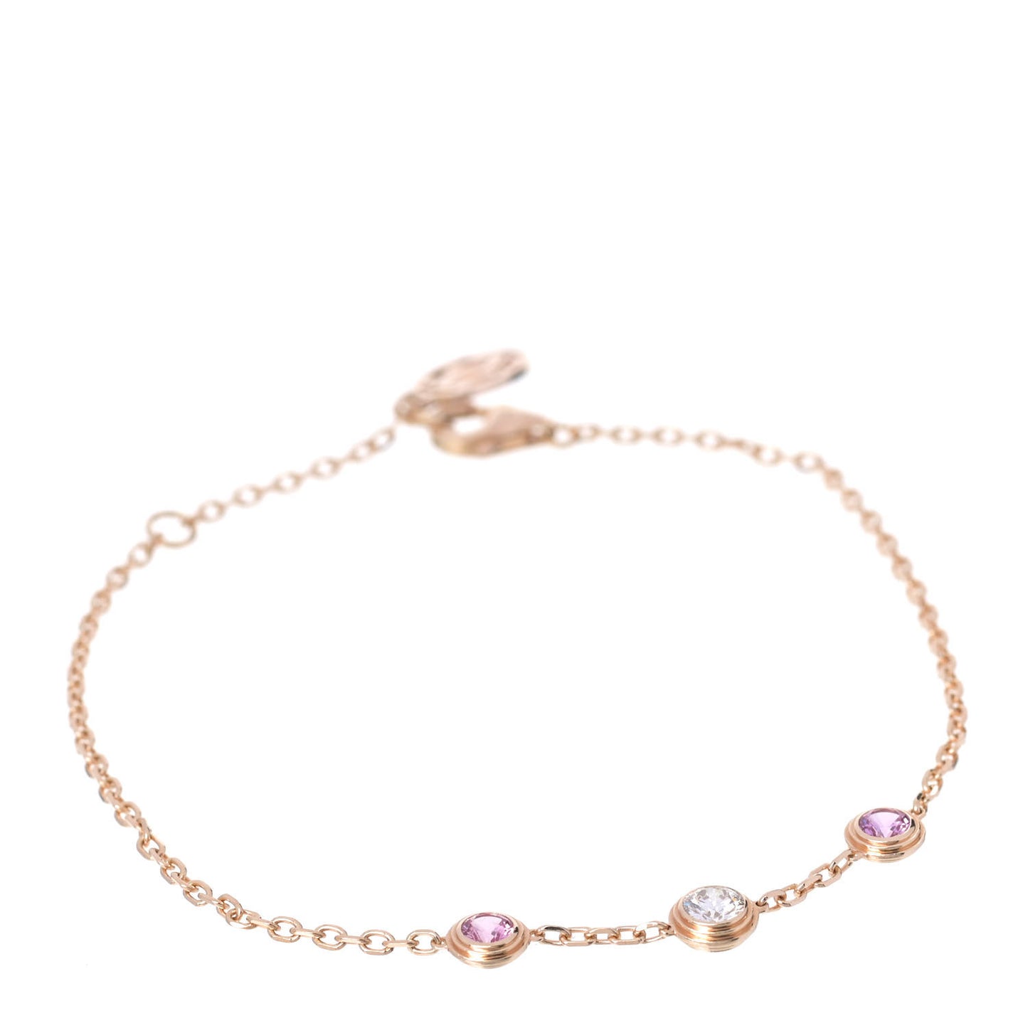 18K Pink Gold Diamond Pink Sapphire D'Amour Bracelet