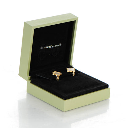 Van Cleef & Arpels 18K Yellow Gold Mother of Pearl Vintage Alhambra Earrings 5 of 5