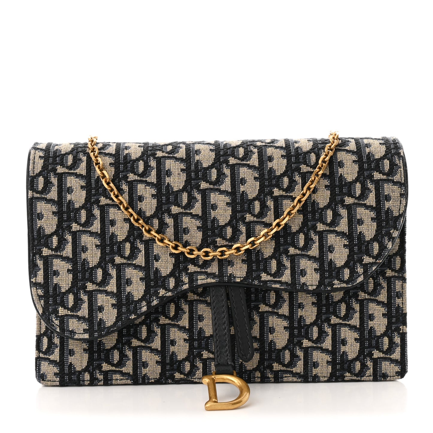 Oblique Saddle Chain Pouch Blue