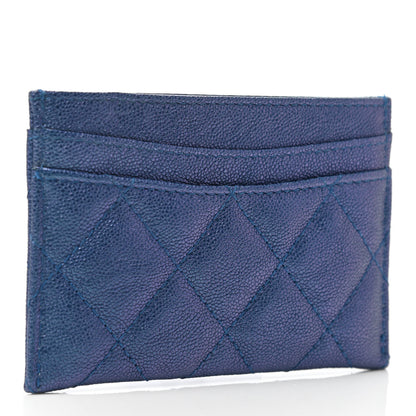 Chanel Iridescent Caviar Quilted Card Holder Dark Blue 2 of 4
