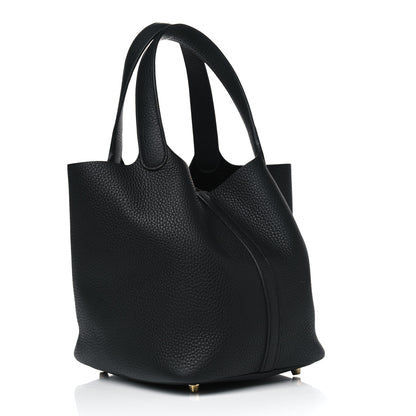 Hermes Taurillon Clemence Picotin Lock 22 MM Black 2 of 5