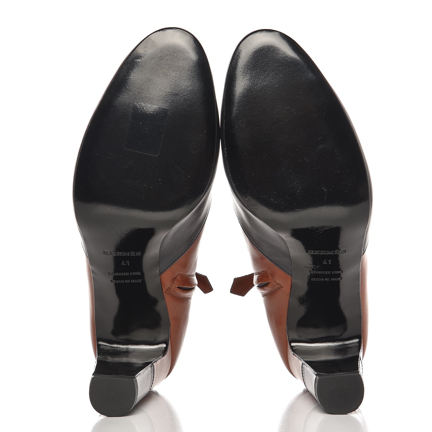 Hermes Calfskin Detail Boots 41 Cognac Bleu Nuit 5 of 10