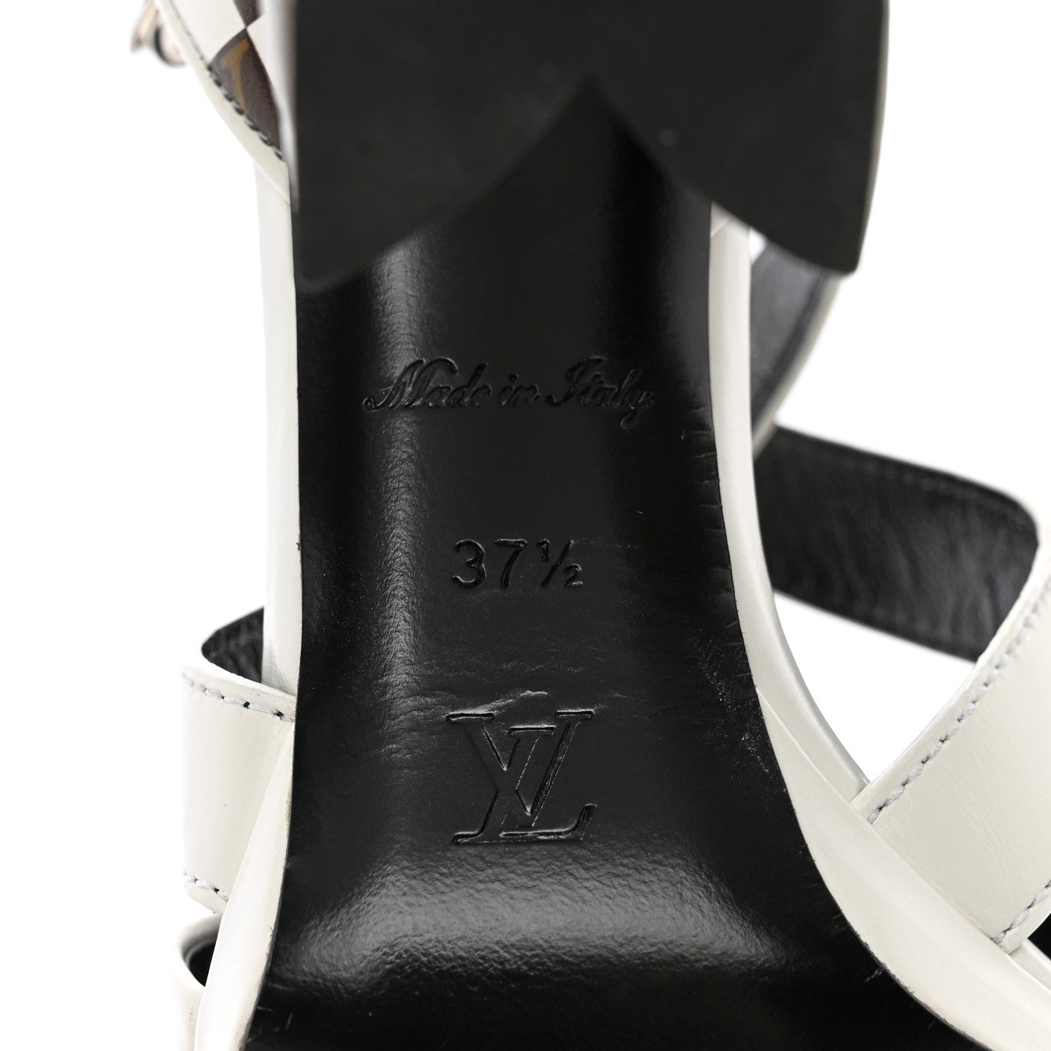 Louis Vuitton Calfskin Monogram Damier Tressage Matchmake Cross Sandals 37.5 White 7 of 16