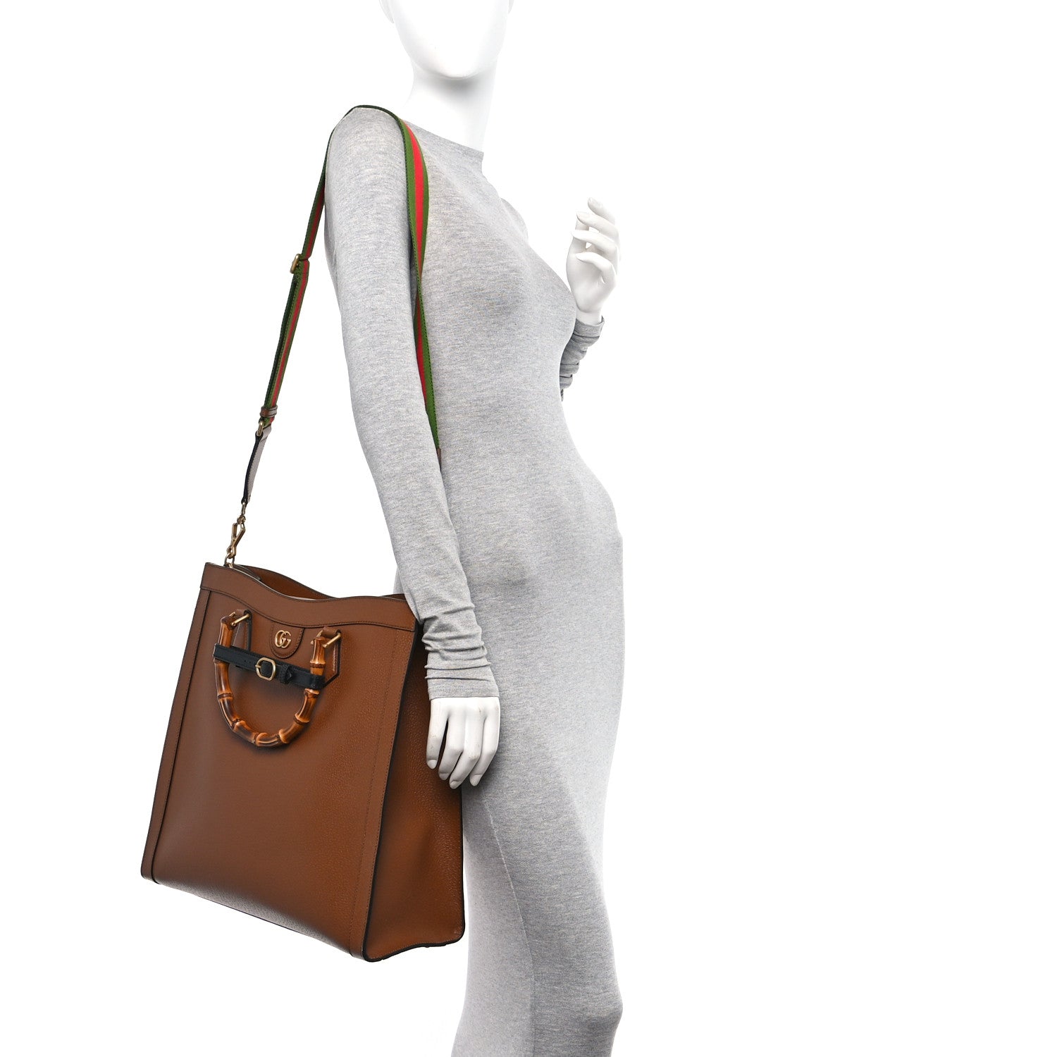 Gucci Wonka Grain Calfskin Large Diana Tote Bag Cuir Black 1544451