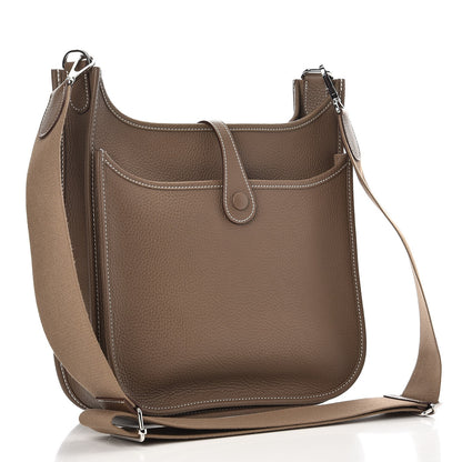 Hermes Taurillon Clemence Evelyne III PM Etoupe 3 of 8