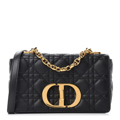 Christian Dior Calfskin Cannage Small Caro Bag Black 1 of 12