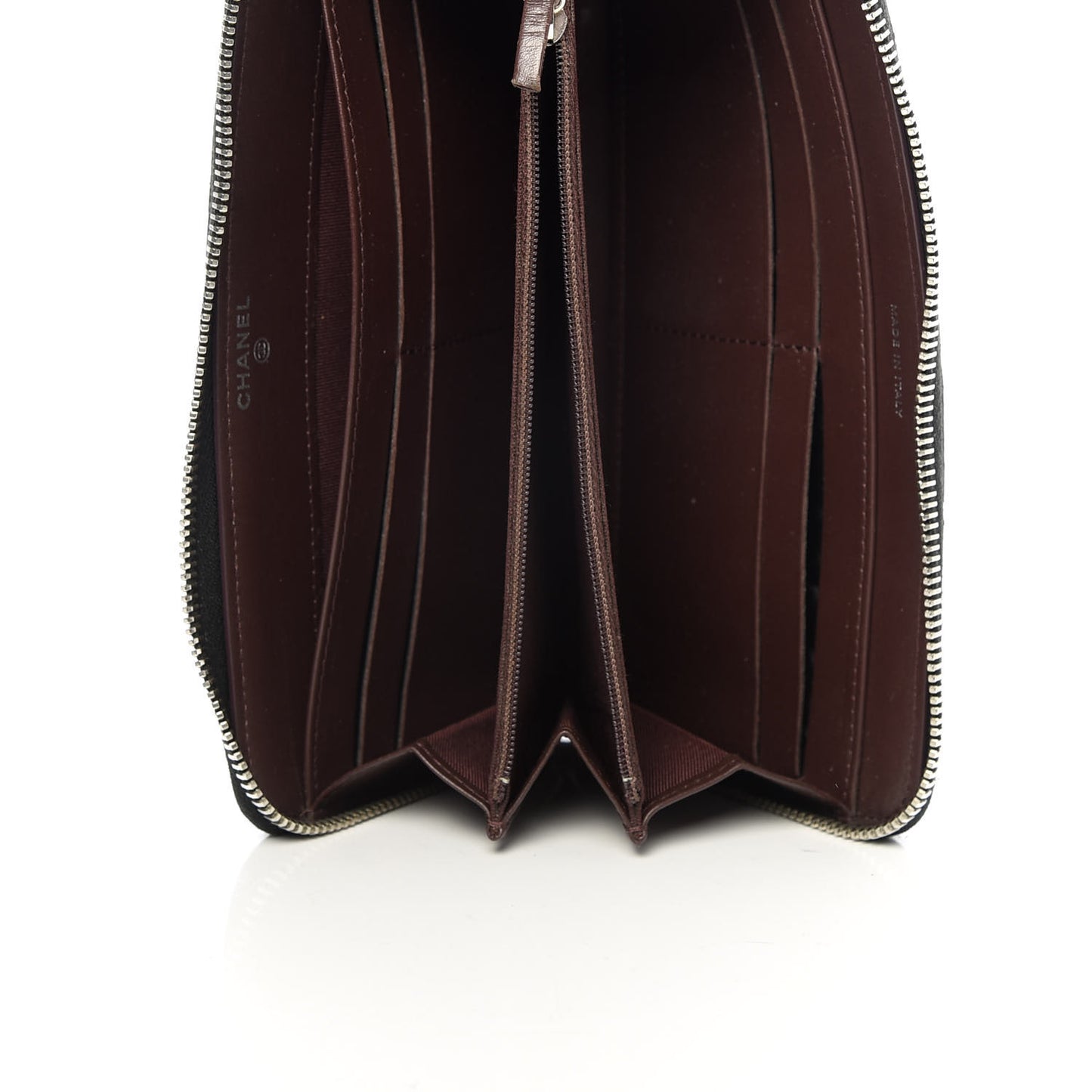 Caviar Quilted Large Gusset Zip Around Wallet Black