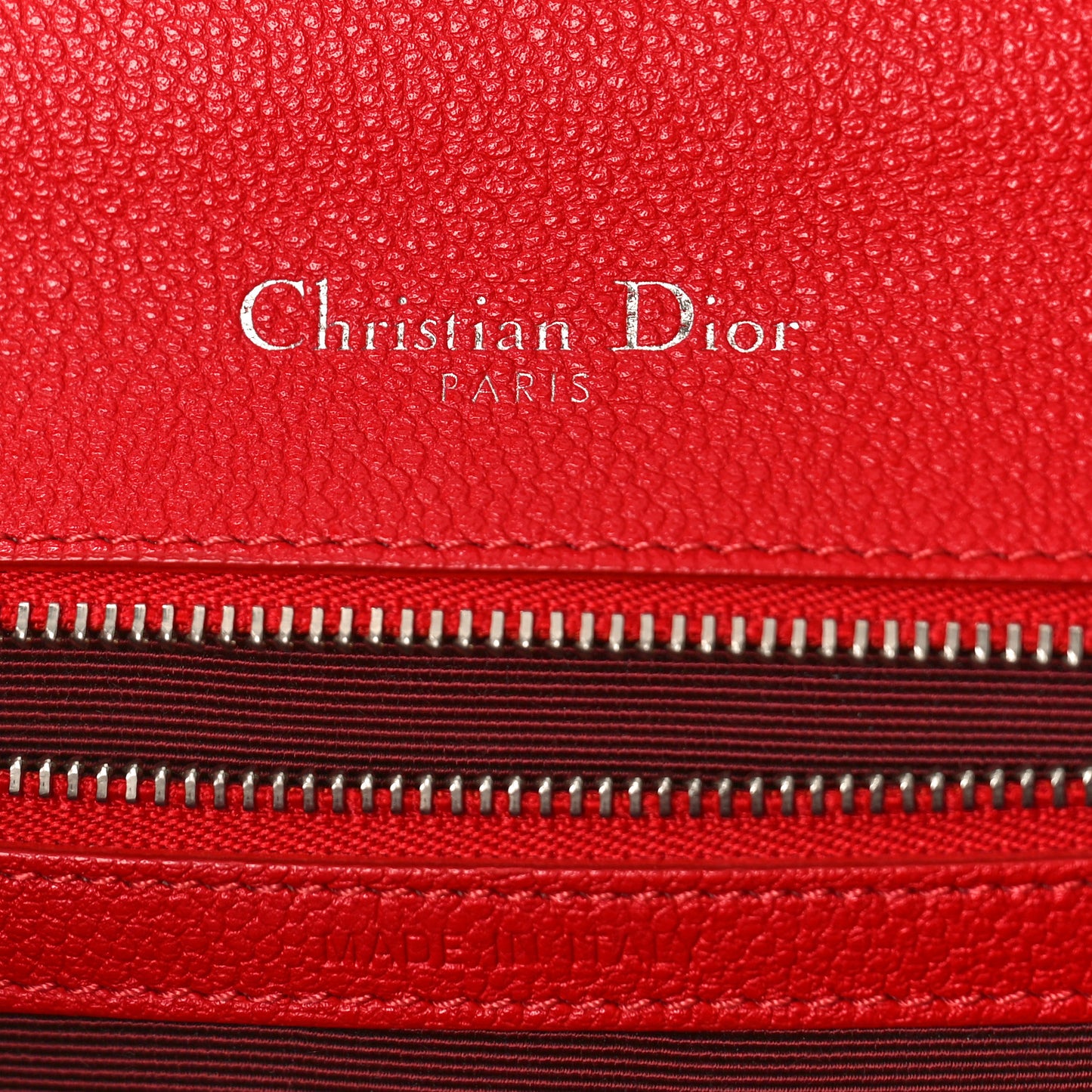 Grained Calfskin Small Diorama Flap Bag Red