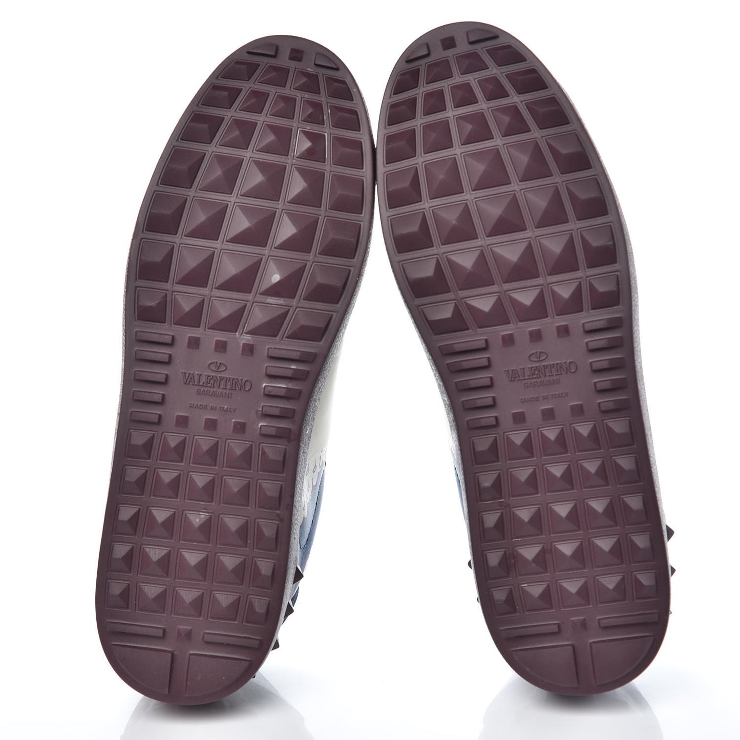Calfskin Mime Rockstud Open Sneakers 39.5 Indigo Rubin Ivory