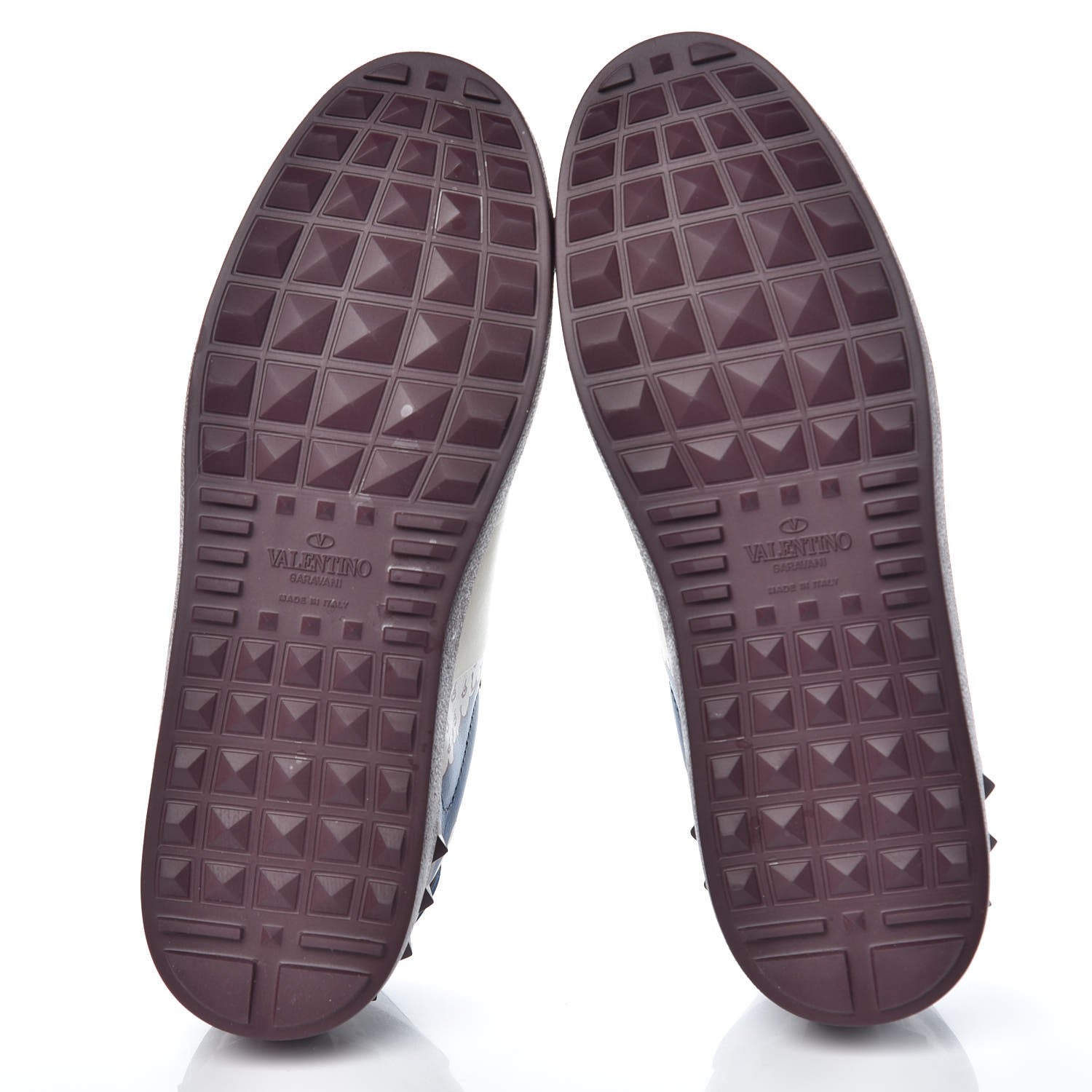 Valentino Garavani Calfskin Mime Rockstud Open Sneakers 39.5 Indigo Rubin Ivory 6 of 9