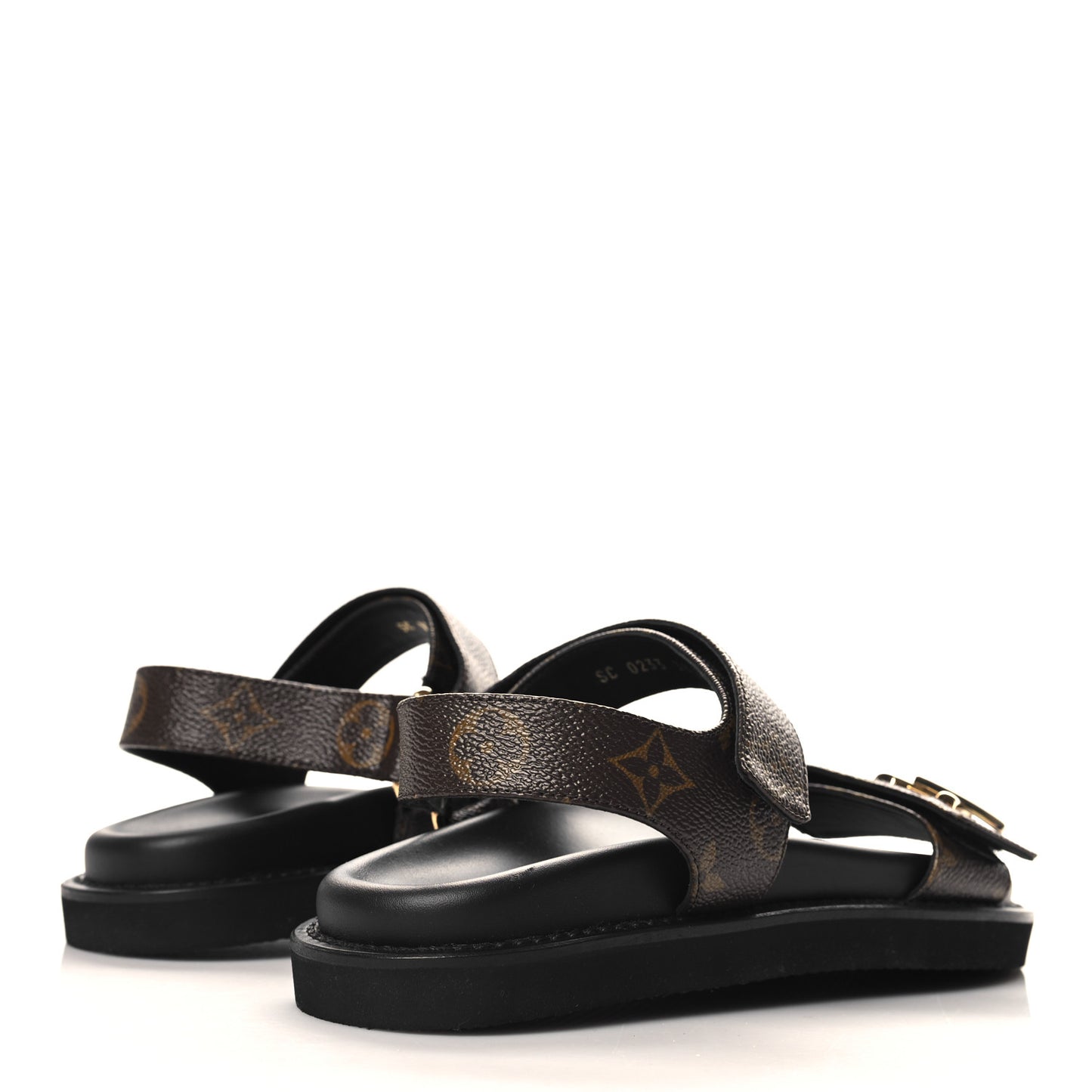 Monogram LV Sunset Comfort Flat Sandals 38 Cacao Brown