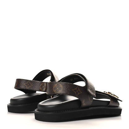Louis Vuitton Monogram LV Sunset Comfort Flat Sandals 38 Cacao Brown 5 of 9
