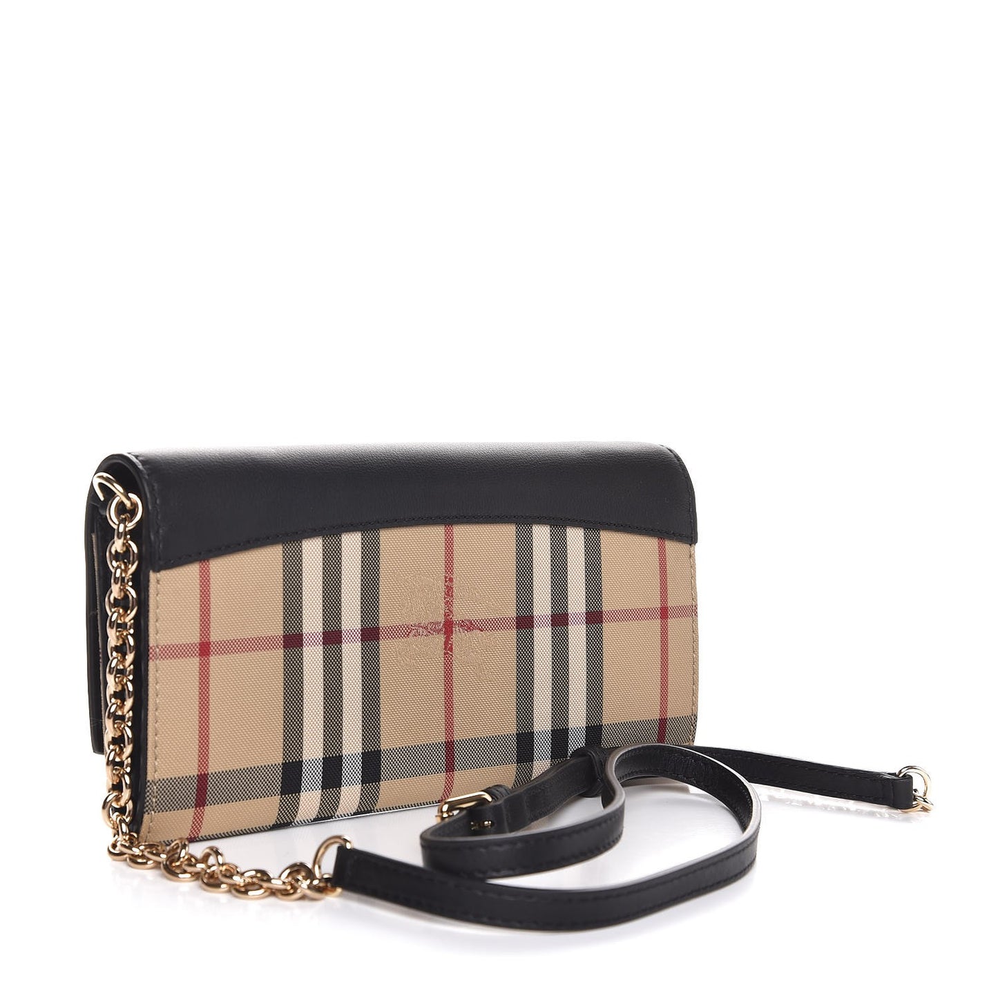 Calfskin House Check Henley Wallet On Chain Black