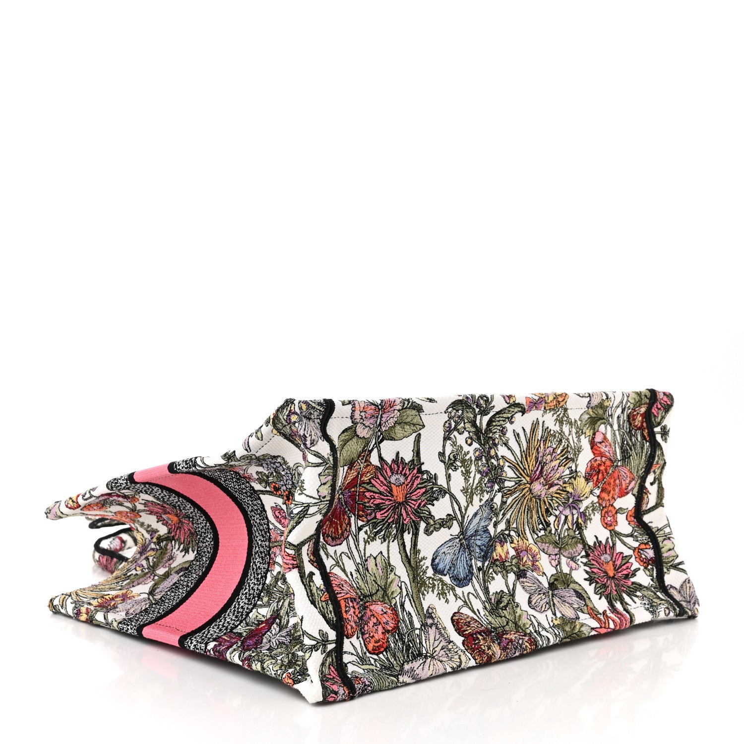 Christian Dior Canvas Embroidered Medium Mexico Millefiori Book Tote White Multicolor 4 of 10