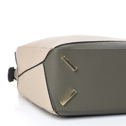 Loewe Grained Calfskin Medium Puzzle Bag Oat Khaki Green 5 of 10