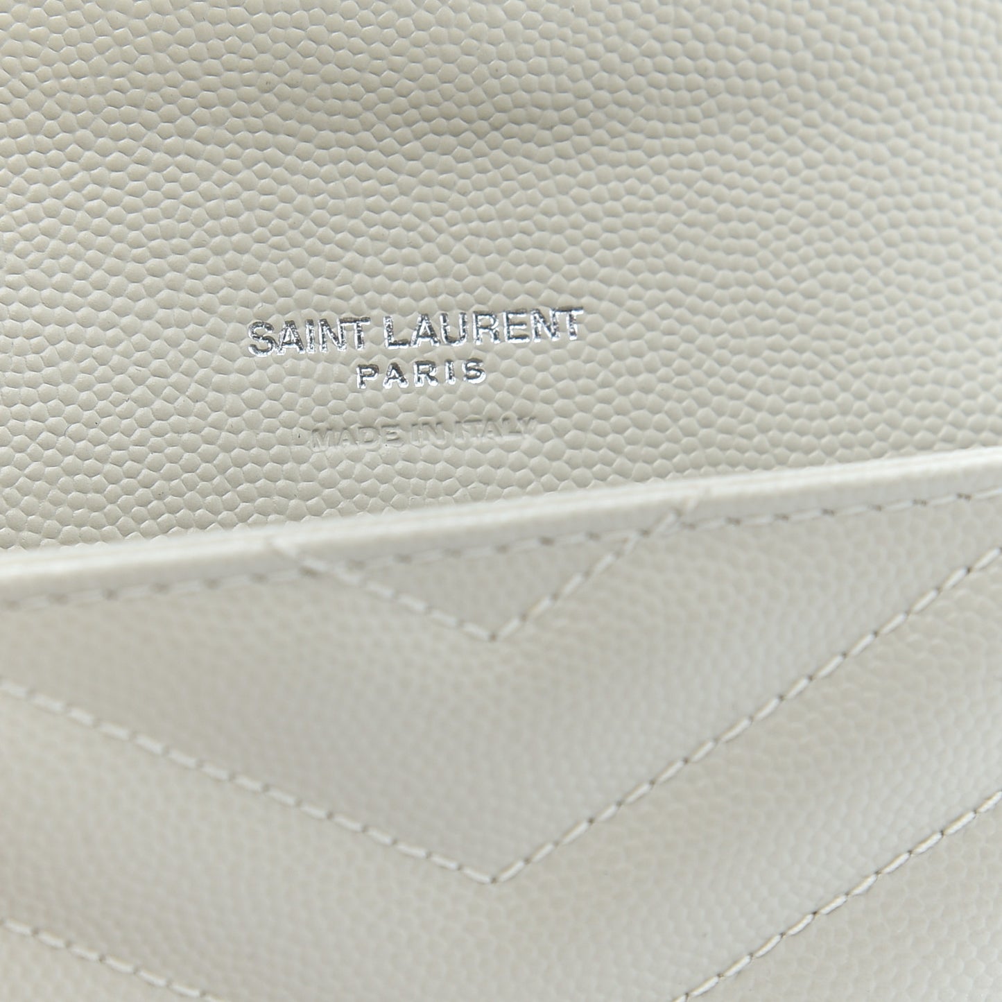 Grain De Poudre Matelasse Chevron Small Monogram Envelope Wallet Crema Soft
