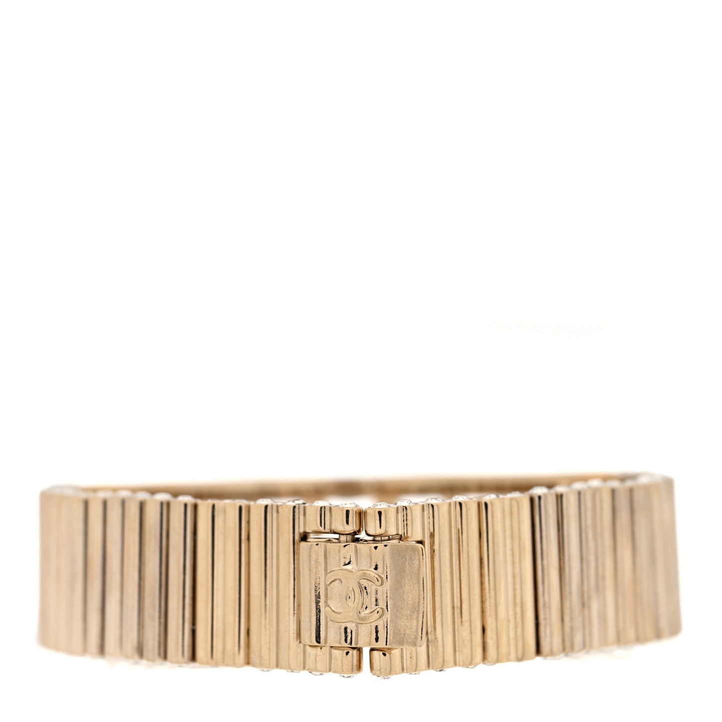 Crystal CC Logo Bracelet M Gold